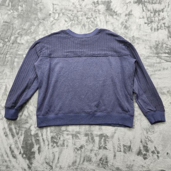 Maurices Sweatshirt XL Blue Knit Mixer Crew Neck Pullover Cotton Blend Casual - Picture 3 of 11